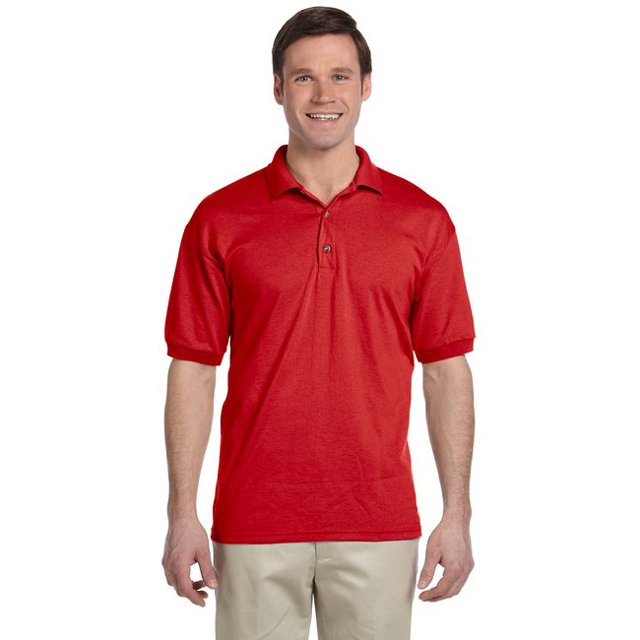 Gildan Polo Adulte 6 oz, Maillot 50/50 - Rouge - TG