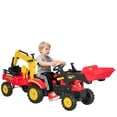 thumbnail image 1 of Aosom 3 in 1 Kids Ride On Excavator Toy with 6 Wheels, Bulldozer with Controllable Cargo Trailer & Easy Pedal Controls, 1 of 10