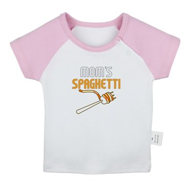 iDzn Mom's Spaghetti Funny T shirt For Baby, Newborn Babies T-shirts, Infant Tops, 0-24 Months Kids Graphic Tees Clothing