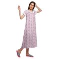 thumbnail image 3 of Moomaya Chemise de Nuit en Coton Imprimée pour Femmes à Manches Courtes, 3 of 5
