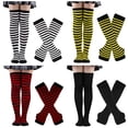thumbnail image 1 of Becaristey Over Knee Socks Easy To Wear Highly Elastic And Durable Soft And Breathable Comfortable To Wear Polyester Easy To Match Black 1Set, 1 of 6