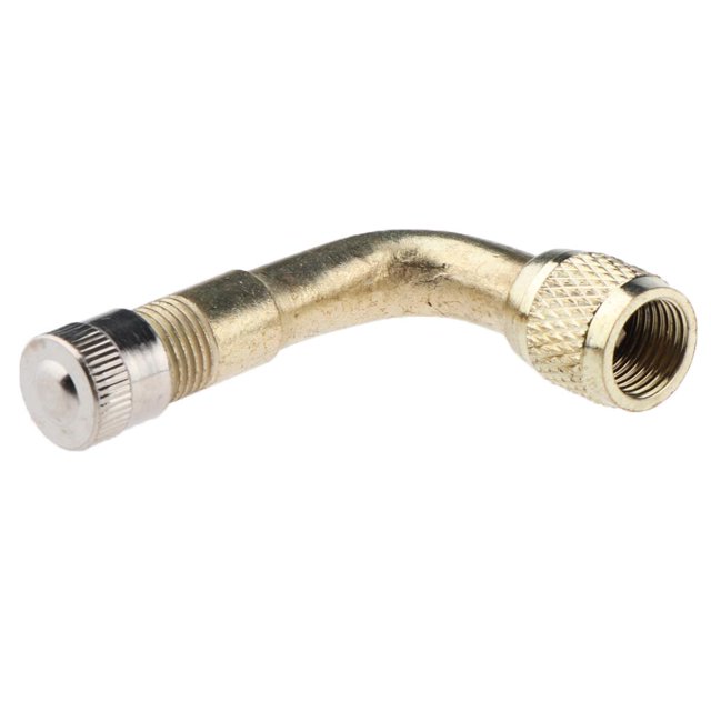 Miulika Motorcycle Valve Extension Adapter 45/90/135 Degree Brass Inflatable Tube Yellow 90 degree