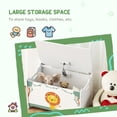 thumbnail image 4 of Qaba Kids Storage Chest with Lid, Safety Hinges and Groove Handles, Green, 4 of 10