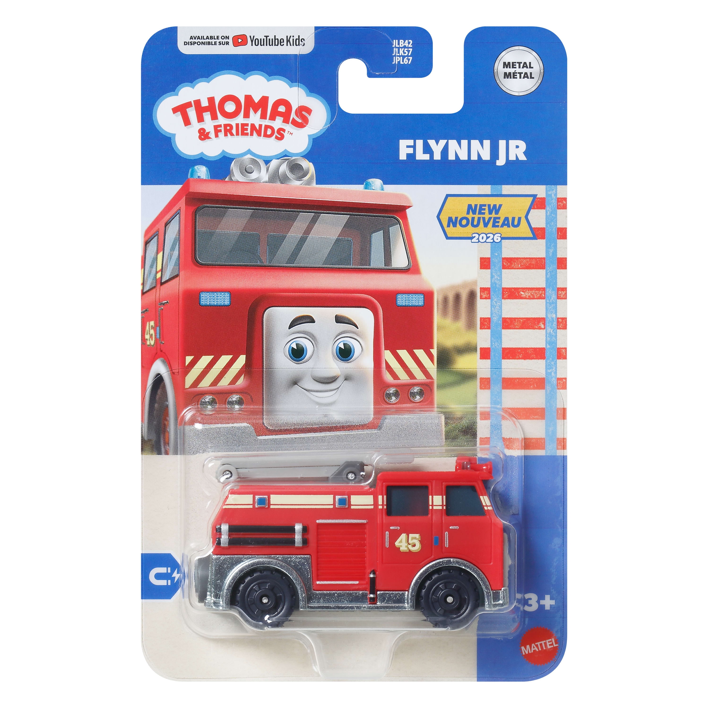 Locomotive jouet à pousser en métal moulé sous pression Thomas et ses amis de Fisher-Price, Flynn