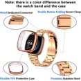 thumbnail image 3 of REQO for Fitbit Versa 4/Sense 2 Solid Stainless Steel Wrist Band with Watch Case,for Versa 3/Sense Metal Replacement Straps and Screen Protection Case for Women Men, 3 of 6
