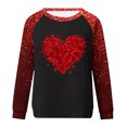 thumbnail image 4 of Penkiiy T-Shirts de la Saint-Valentin pour Femmes Col Rond Manches Longues Décontracté Cœur T-Shirt 3TG Rouge, 4 of 4