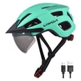 thumbnail image 1 of LIXADA HT003 Rechargeable Tail Light Bicycle Helmet with Detachable Goggles and Visor - PC Shell & High Density EPS Construction, 54-62cm Adjustable Head Circumference, Lightweight 306g Design -, 1 of 5