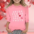 thumbnail image 2 of PMVFHDE Tunique à Manches Courtes pour Fille Tee-Shirt d'Été pour Fille T-Shirt Graphique T-Shirts Graphiques pour la Saint-Valentin Imprimé Fonctionnel Col Rond Manches 3/4 Rose, 5-6 Ans, 2 of 4