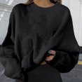 thumbnail image 2 of Pompotops Mode Femmes Casual Manches Longues Dames Solides Sweat-Shirts Shorts, 2 of 5