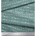 thumbnail image 2 of Soimoi Poly Georgette Fabric Leaves & Floral Block Print Fabric by The Yard 52 Inch Wide, 2 of 3