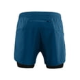 thumbnail image 4 of Men's 2-in-1 Running Shorts Quick Drying Breathable Active Training Exercise Jogging Cycling Shorts with Longer Liner Dark blue-M, 4 of 7