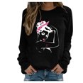 thumbnail image 2 of Jsaierl Sweat-Shirt de Sensibilisation au Cancer du Sein pour Femmes Imprimé Ruban Rose Pull Mignon Col Rond Manches Longues Lutte contre le Cancer, 2 of 6