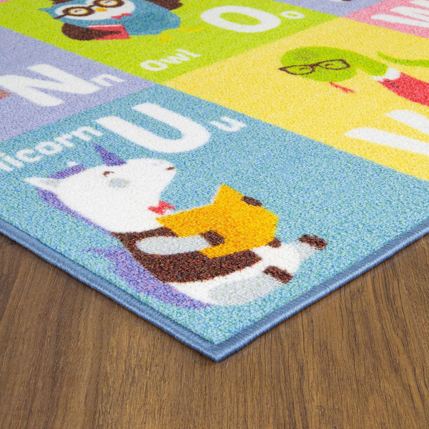 KC Cubs Playtime Collection ABC Alphabet Animal Educational Learning & Game Area Rug Carpet for Kids and Children Bedrooms Playroom