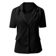 thumbnail image 3 of TIMIFIS Black Blazer Cardigan for Women Short Sleeve Open Front Cardigan Solid Color Jacket Work Office Blazer Outfall Business Clothes, 3 of 4