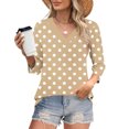 thumbnail image 2 of Fewfanhot Hauts pour Femmes à Manches 3/4, Mode d'Automne, Tunique à Col en V, Tenue de Bureau Décontractée, Chandail à Enfiler, 2 of 9