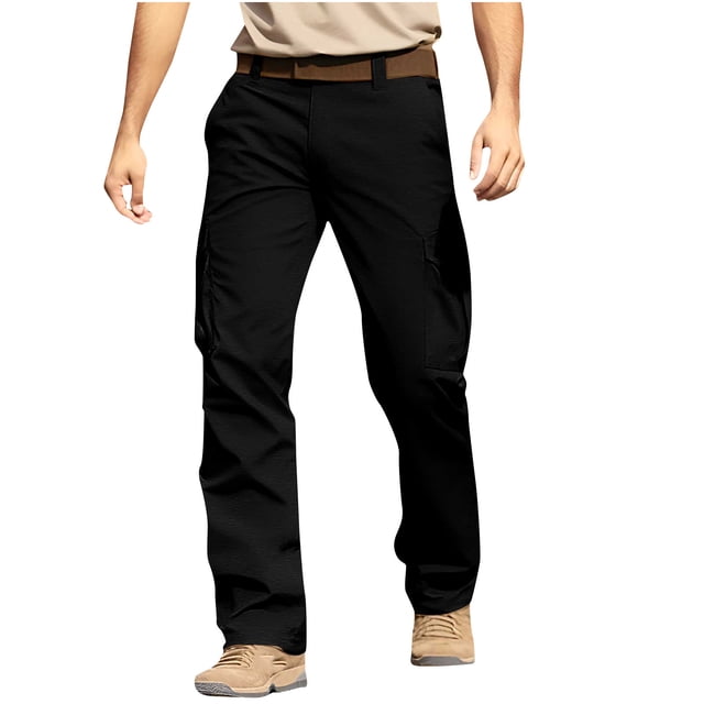 Men's Ripstop Tactical Cargo Pants, Water Resistant Lightweight Military Work Hiking Pants Big and Tall Work Pants