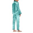 thumbnail image 3 of Qertyioot Femmes Décontracté en Vrac Solide Col Rond Pantalon à Manches Longues Home Set Summer Épargne, 3 of 6