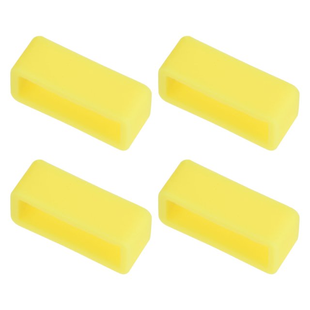 Uxcell Watch Band Strap Loops Silicone for 19mm Width Watch Band, Yellow 4 Pack