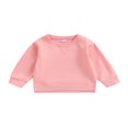 thumbnail image 1 of MesaSe Bébé Garçon Fille Solide Coton Pull Col Rond Manches Longues T-Shirt Tops Printemps Vêtements d'Automne Brun 2-3 Ans, 1 of 7