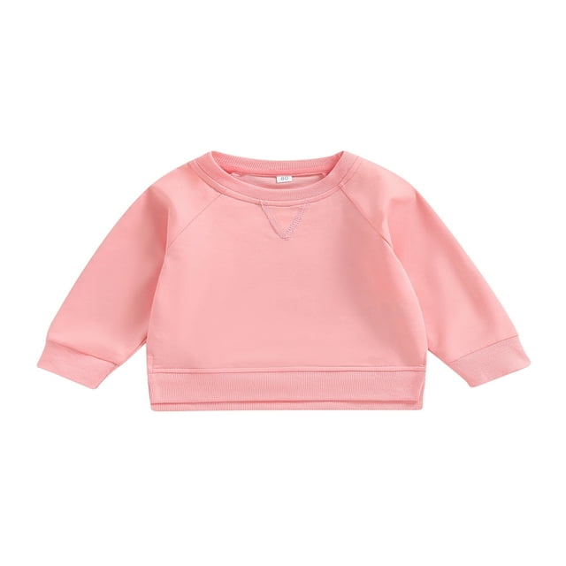 MesaSe Bébé Garçon Fille Solide Coton Pull Col Rond Manches Longues T-Shirt Tops Printemps Vêtements d'Automne Brun 2-3 Ans