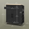 thumbnail image 3 of HOMCOM Kitchen Island with Storage and Power Outlets, Rolling Kitchen Cart, 3 of 10