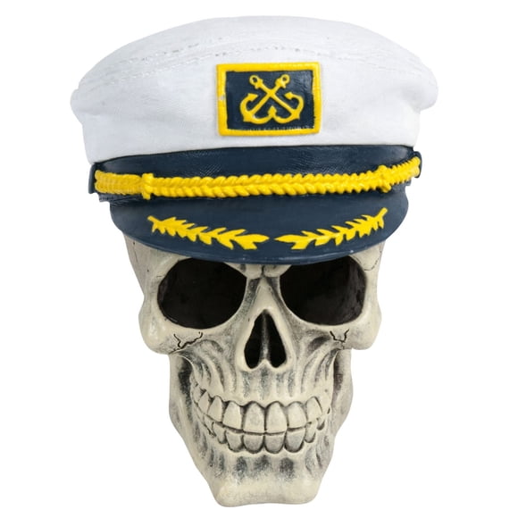 Penn-Plax Deco-Replica - Captain Skull Aquarium Fish Tank Décor with Swim Through Holes - Large Size