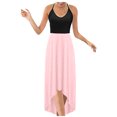 thumbnail image 2 of Fridja Womens Splicing O-Nack Casual Sling Backless Solid Halter Mid-Calf Dress, 2 of 4