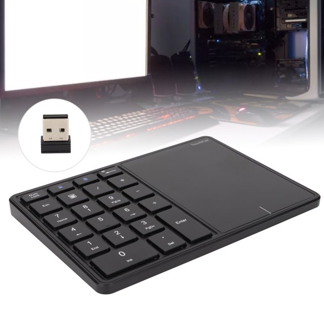 Pavés Numériques 2 en 1, Pavé Numérique 22 Touches Portable BT4.2 2.4 GHz Comptabilité Financière Clavier Numérique Type C Compatible avec Win/iOS/iOS