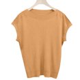 thumbnail image 4 of Timegard Hauts pour Femmes Manches Cap Décontractées Amples Confortables Haut en Tricot Couleur Unie Col Ras du Cou T-Shirt Respirant, 4 of 4