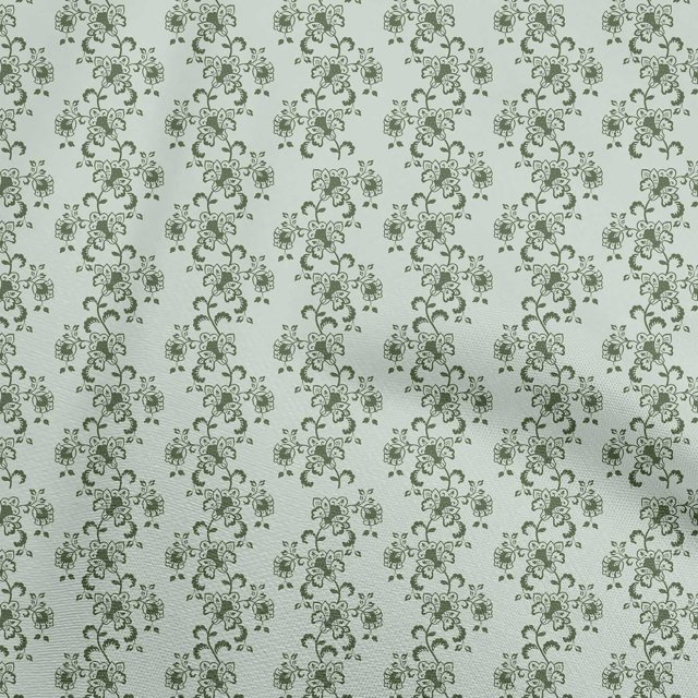 oneOone Velvet Mint Fabric Asian Block Sewing Material Print Fabric By The Yard 58 Inch Wide