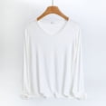 thumbnail image 2 of MeetoTime Women's Long Sleeve Shirts Soft Lightweight Undershirts V-Neck Slim Tees Basic Layer Pullover Tops, 2 of 5