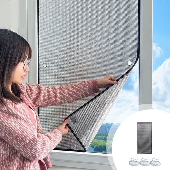 HOZADOIE Sunscreen Film Household Tools Double-Sided Aluminum Foil Insulation Film Roof Sunroom Window Insulation Car Sunshade and Sunscreen Film Xpe Glass Sticker