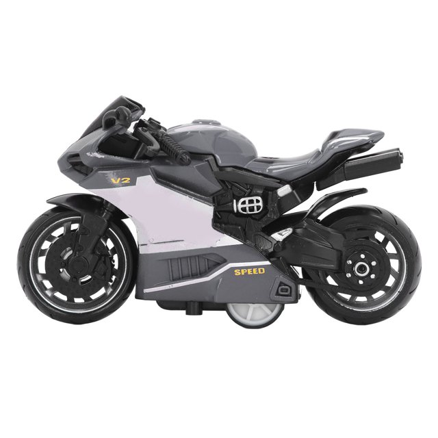 Motos Jouet à Rétrofriction, Modèle de Moto en Alliage Innovant et Flexible à Rétrofriction pour Collection Rouge, Bleu, Vert, Gris
