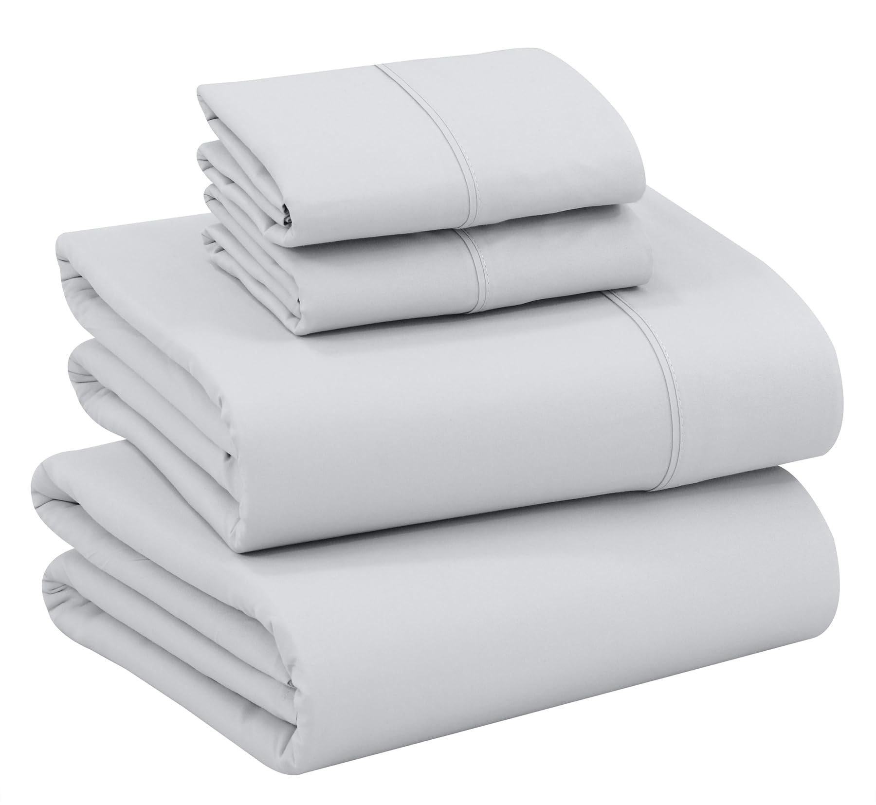 Ruvanti 100% Cotton Sheets - Crispy Cooling Percale Sheets For Twin Size Bed, Breathable & Durable Twin Sheet Set, 16 Inches Deep Pocket Sheets, Quiet Gray, 3 Pieces