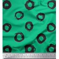 thumbnail image 1 of Soimoi Green Heavy Canvas Fabric Line & Circle Geometric Printed Craft Fabric by the Yard 58 Inch Wide, 1 of 3