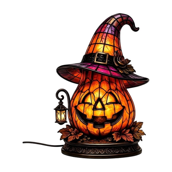 Veilleuse Citrouille d'Halloween Créative avec Lueur DEL Chaude, Motif Ghoshpatter Festif, Parfaite pour la Déco de la Maison et l'Ambiance des Fêtes
