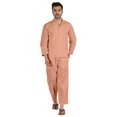 thumbnail image 1 of Inkmeso Ensemble de Pyjama Classique Uni en Coton, Pyjama Boutonné pour Hommes, 2 Pcs, Tenue de Nuit, 1 of 7