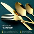 thumbnail image 4 of 24 PCS Cutlery Set Shiny Gold with Hexagon Handle Forged Stainless Steel For Home Hotel Use Service for 6, 4 of 6