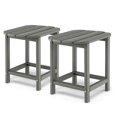 thumbnail image 1 of Gymax 2 Pcs Table d'Appoint Adirondack de Patio 18 Pieds' Résistant aux Intempéries HDPE Jardin Cour Gris, 1 of 1
