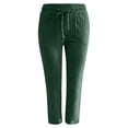 thumbnail image 2 of Plus Size Solid Straight Leg Pants for Women High Waist Comfortable Elastic Drawstring Casual Trousers, 2 of 5