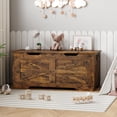 thumbnail image 2 of BeesClover Coffre de Rangement, Banc de Rangement avec Charnière de Sécurité, Coffre de Rangement en Bois, Coffre de Rangement à Couvercle Rabattable pour Couvertures, Banc de Rangement pour Entrée, Salon, Chambre, 2 of 9