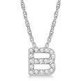 thumbnail image 1 of Petite Pave Diamond Initial Pendant Necklace 14k White Gold, 1 of 1