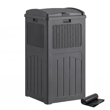 Homall Maisons et Jardins Patio Poubelle de Patio 30 Gallons Poubelle de Cuisine en Plastique, Gris