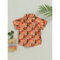 thumbnail image 4 of Fortune Kids Boys Shirts Cactus Cattle Print Button Short Sleeve Tops Holiday Beach Blouse, 4 of 6
