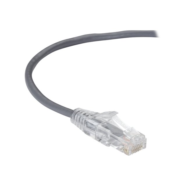 Black Box Slim-Net - Câble Patch - RJ-45 (m) à RJ-45 (m) - 7 Pieds - UTP - CAT 6a - Amorti, Moulé, Échappé - Gris