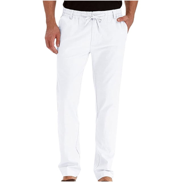 Men's Business Loose Large Size Elastic Waist Cotton All-match Solid Color