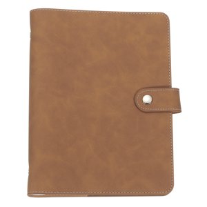 Uxcell A5 PU Revêtement en cuir, 6 Bible de carnet rechargeable pour la réunion Dossier de carnet de bord de photo, brun