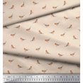 thumbnail image 2 of Soimoi White Poly Georgette Fabric American Robin Bird Print Fabric by Yard 52 Inch Wide, 2 of 5