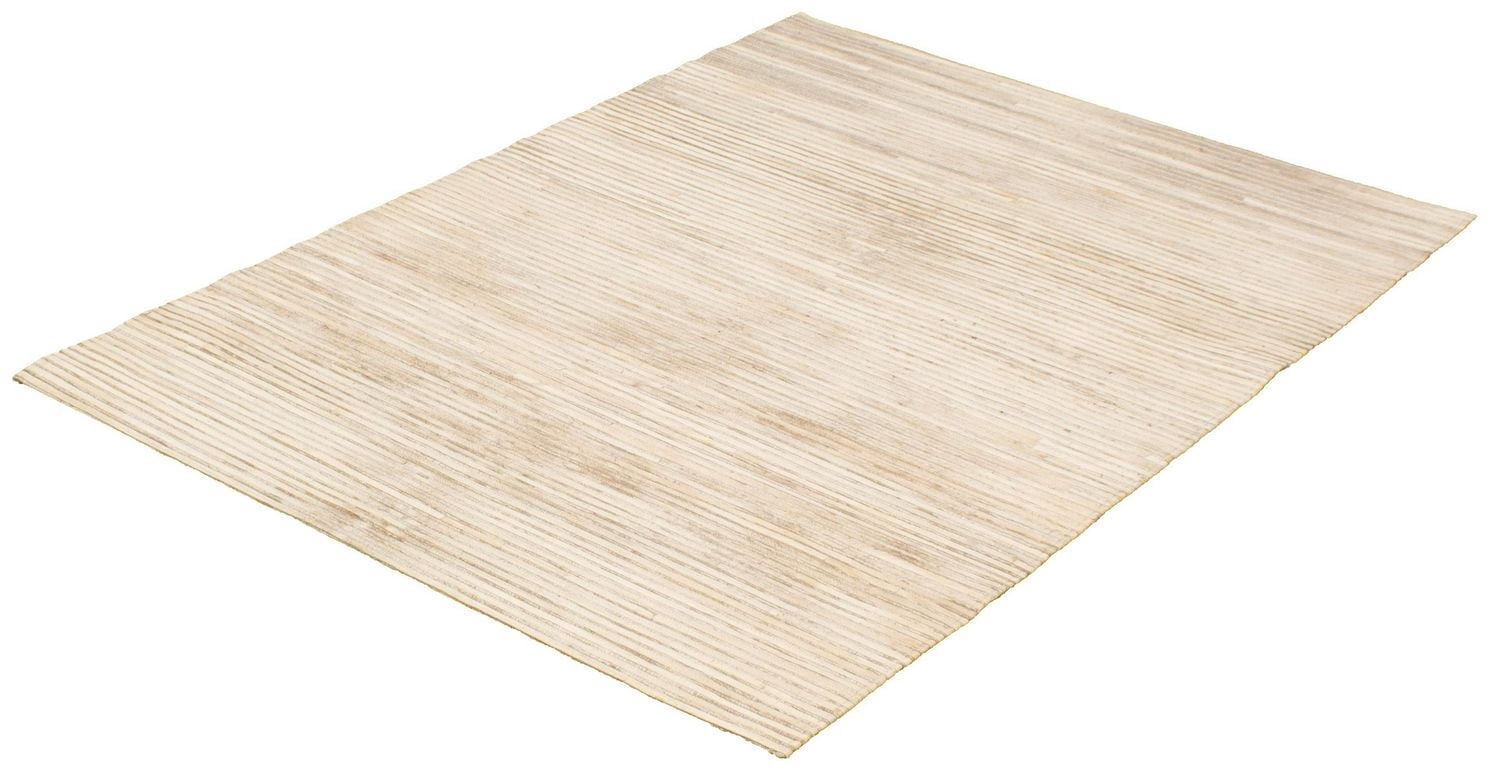 ECARPETGALLERY Tapis Fait à la Main pour Salon, Salle à Manger et Chambre à Coucher Contemporain Collection Patchwork en cuir 5'3" x 7'4" en Ivoire