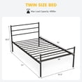 thumbnail image 3 of Costway Twin Metal Bed Frame Mattress Foundation No Box Spring Needed, 3 of 9